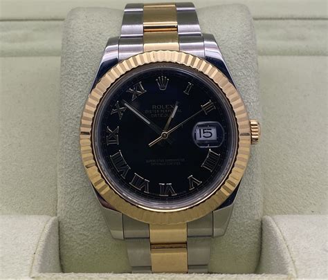 rolex black dial gold mens|rolex datejust 41mm black dial.